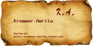 Kremmer Amrita névjegykártya